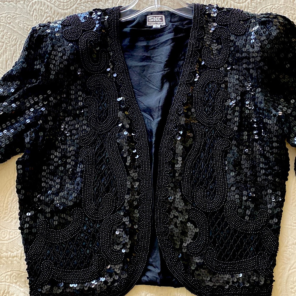 SKC Black Sequin Blazer Jacket